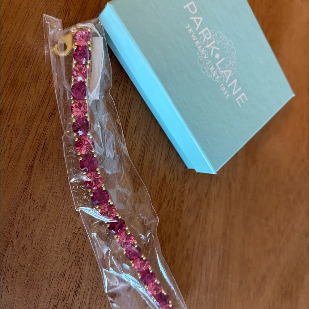 Park Lane Gold-Tone Bracelet with Pink Crystals - Picture 6 of 6